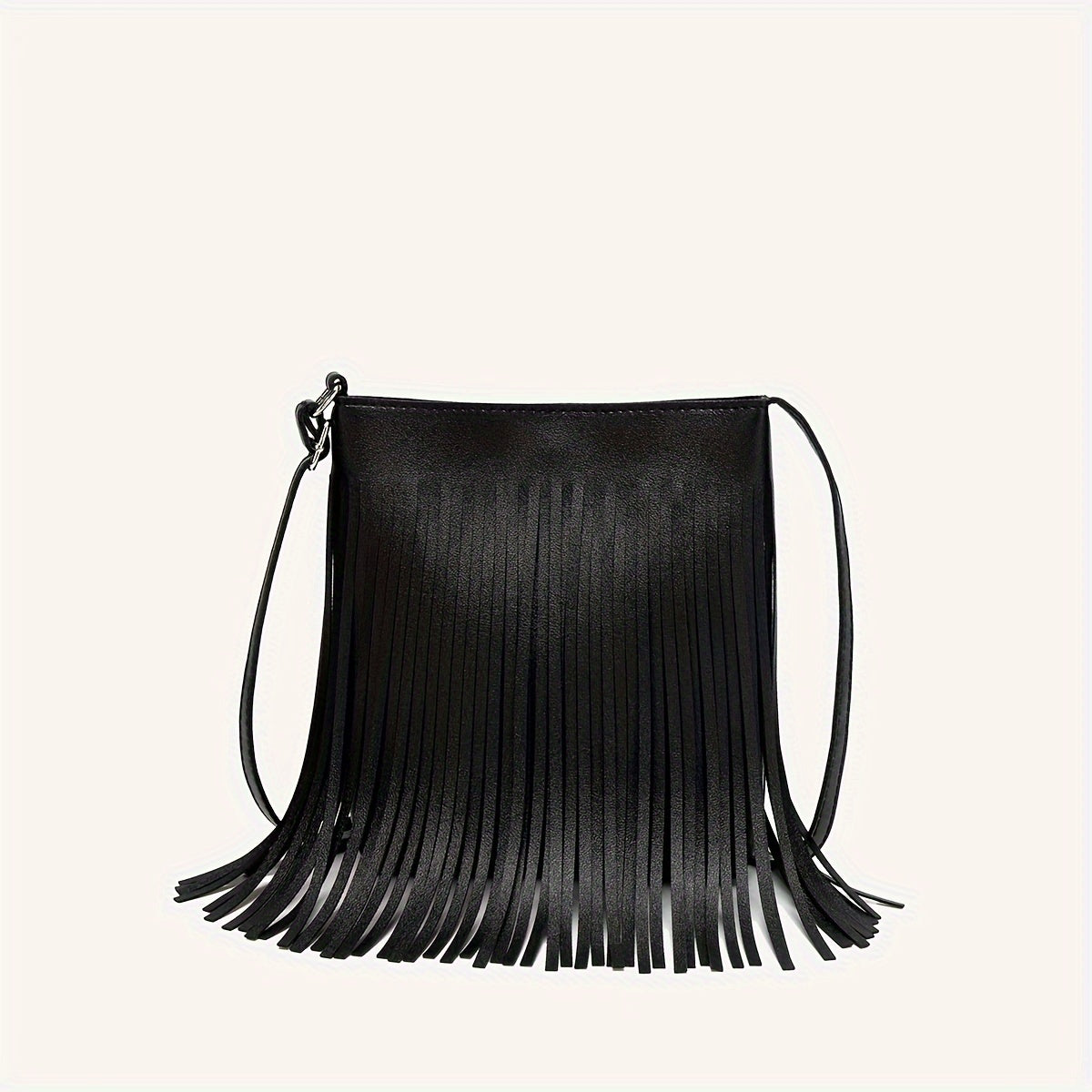 1 Women's Vintage Tassel Vertical Bucket Bag, Bohemian Crossbody Phone Bag with Fringe, Shoulder Bag, Ideal Gift Choice