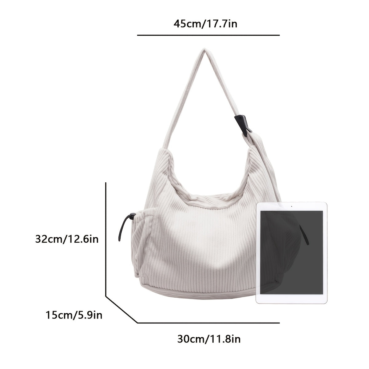 1pc Large Capacity Fashionable Women's Crossbody Shoulder Bag School Student Book Bag Velvet Fabric Soft and Durable with Side Pockets and Multiple Compartments Zipper Closure Suitable for Short Trips, Work Commuting and Daily Travel