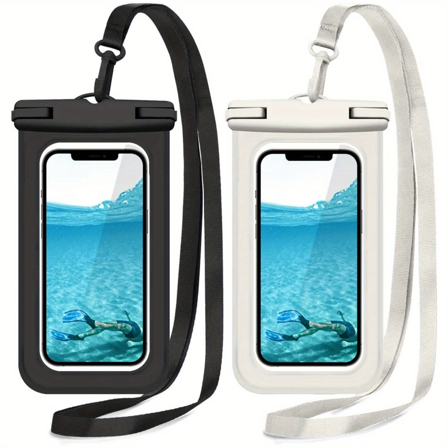 2 Universal Oversized Phone Cases, Smartphone Dry Bag, Ideal for Smartphones Under 17.78 cm, Perfect Accessory for Outdoor Water Sports