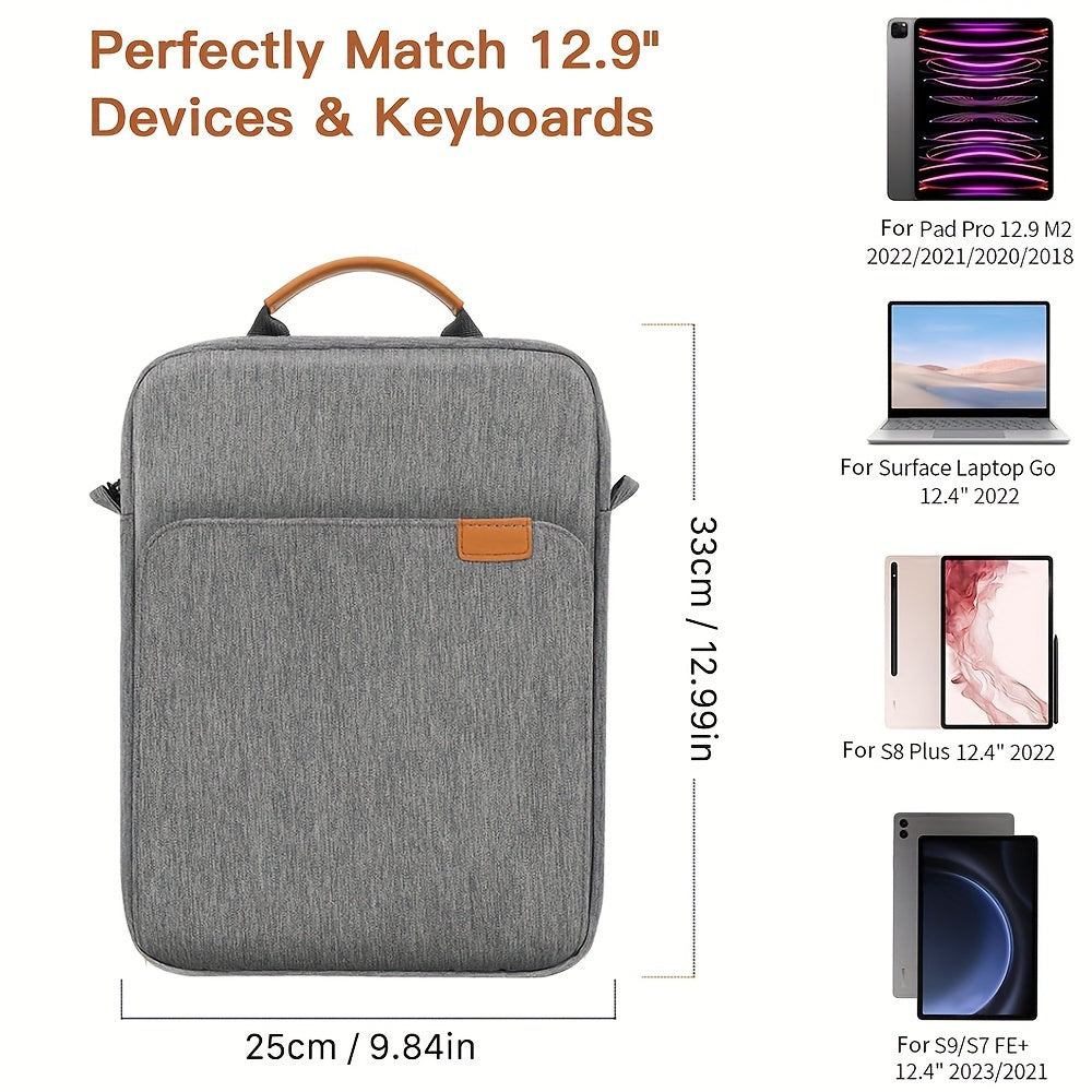 12.99 Inch Vertical Tablet Bag with Shoulder Strap, Men's and Women's Commuting Laptop Bag, Handbag, Suitable for Apple Thinkpad HP Dell