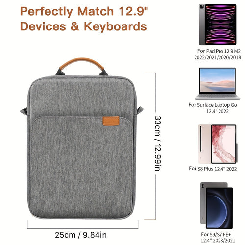 12.99 Inch Vertical Tablet Bag with Shoulder Strap, Men's and Women's Commuting Laptop Bag, Handbag, Suitable for Apple Thinkpad HP Dell