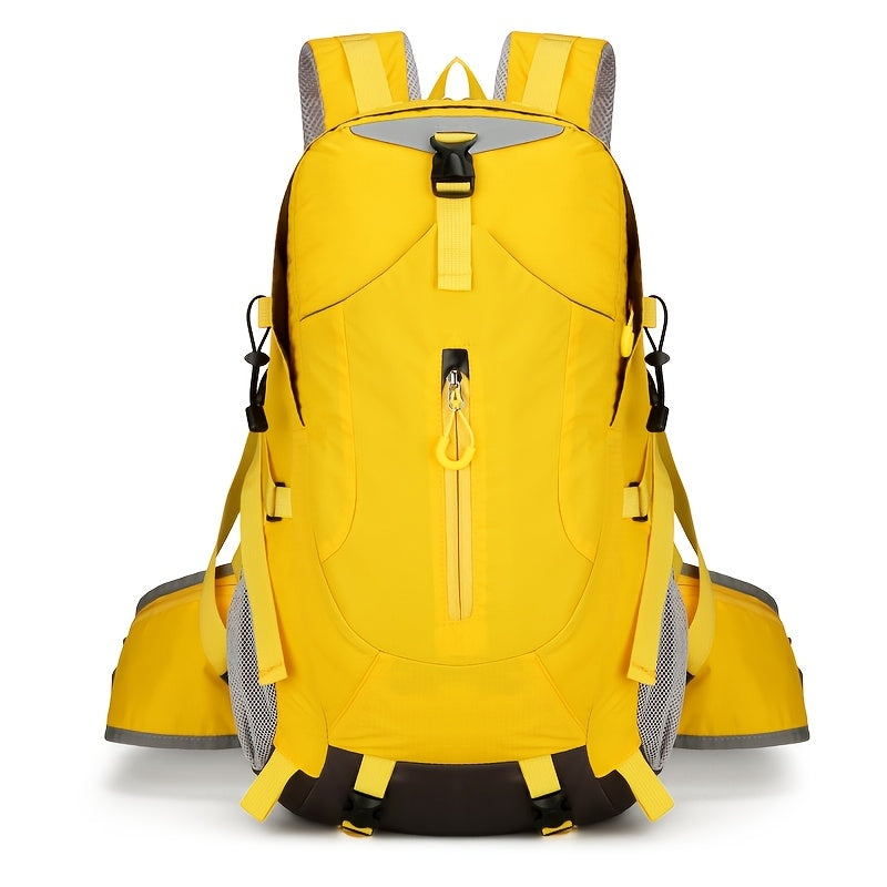 2025 New Arrival Large Capacity Lightweight Hiking Backpack for Men & Women - Durable Softshell Travel Backpack with Adjustable Chest Straps, Multiple Pockets & Ergonomic Design for Outdoor Camping, Business Trips (Yellow), Sleek Design | Breathable Mesh