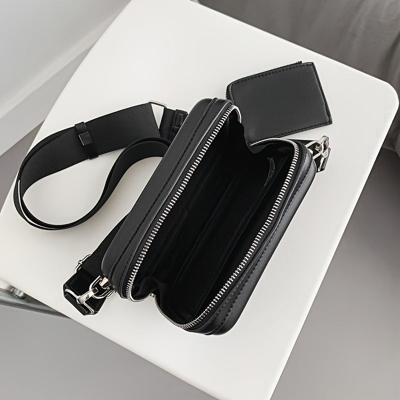 1pc Men's Mini Versatile Hard Shell Commuter Daily Simple Small Crossbody Bag