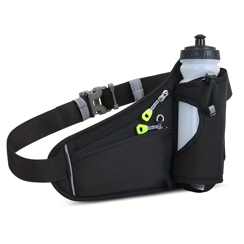1pc Outdoor Sports Waist Bag - Multifunctional Fitness Storage Pouch with Multiple Pockets, Ideal for Men & Women, Perfect for Motorcycles, Bicycles, Hiking & Mountaineering, Black Nylon, Adjustable Strap, Motorcycle Waist Bag | Sleek Black Waist Bag | Se