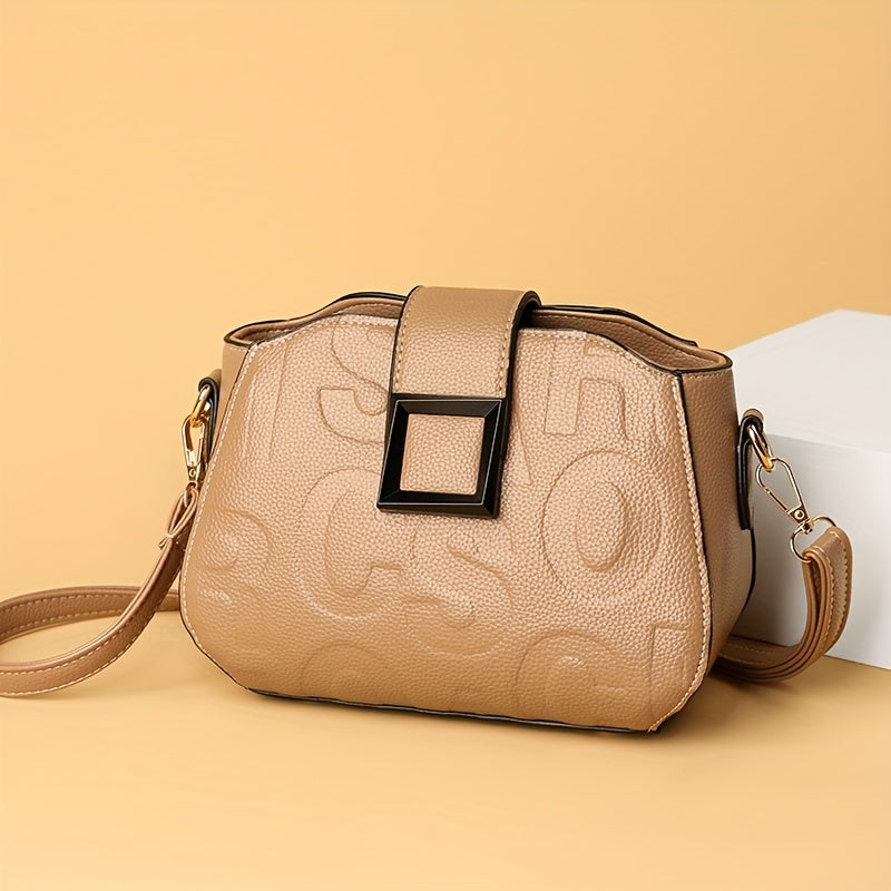 1pc Weiduola Women's Crossbody Bag with Letter Print, Adjustable Strap & Zipper Closure - Elegant Multi-Layer Design for Daily Use, Casual & Formal Occasions
