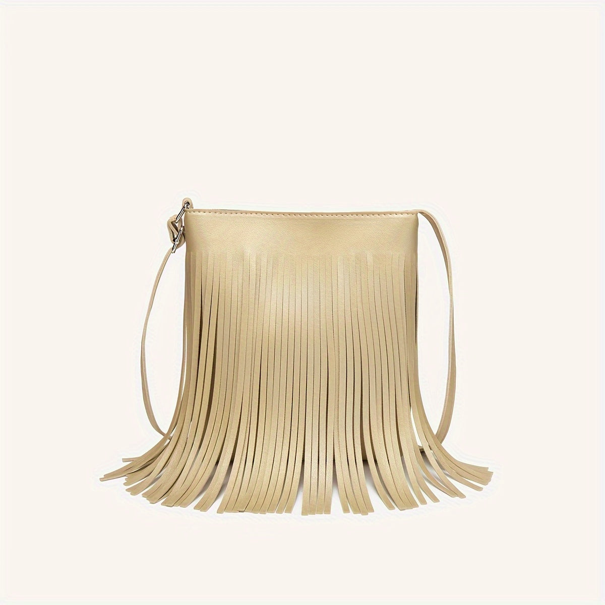1 Women's Vintage Tassel Vertical Bucket Bag, Bohemian Crossbody Phone Bag with Fringe, Shoulder Bag, Ideal Gift Choice