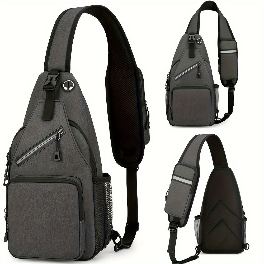 1pc High Quality Lightweight Crossbody Chest Bag for Men & Women, Large Capacity with Tablet Compartment, Adjustable Strap & Zipper Closure, Sporty Design for Outdoor Travel, Work, Hiking - Multiple Colors (Floral, Solid, Gradient), Durable Polyester Bag