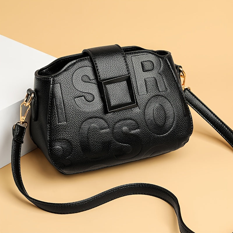 1pc Weiduola Women's Crossbody Bag with Letter Print, Adjustable Strap & Zipper Closure - Elegant Multi-Layer Design for Daily Use, Casual & Formal Occasions