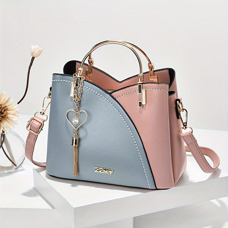 2025 New Fashion Color Block Small Size Women's Shoulder Bag Crossbody Handbag