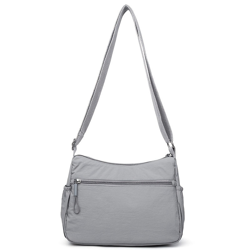 1pc Burgundy Casual Crossbody Bag for Women, Solid Color Fabric with Zipper Closure, Multi-Pocket and Compartments, Polyester Lined, Versatile for Commuting, Travel, Shopping, Mother'S Gift