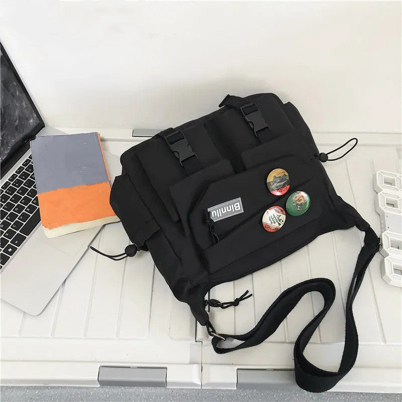 1pc Nylon Crossbody Bags For Teenager, Men Messenger Bag Student School Bags, Youth Women's Shoulder Bag, Fashion Contrast Color Bag