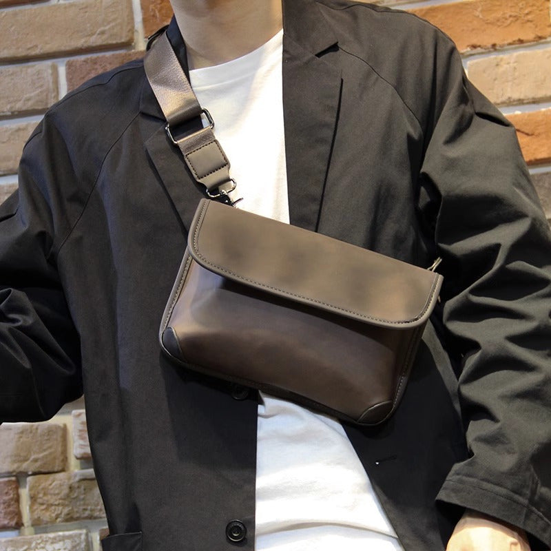 1pc Men's Trendy Small Shoulder Bag, Vintage Casual Crossbody Bag