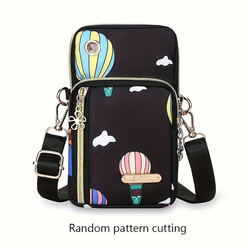 1pc Fashionable Mini Crossbody Bag, Lightweight Nylon Sports Arm Wallet with Adjustable Lanyard, Phone & Lipstick Pouch for Active Women