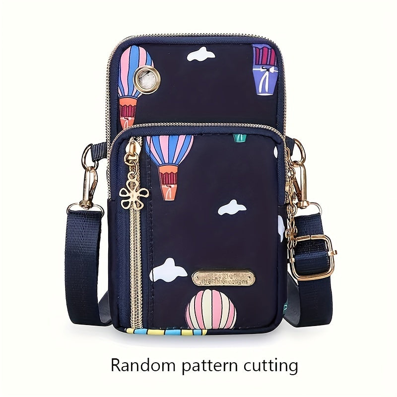 1pc Fashionable Mini Crossbody Bag, Lightweight Nylon Sports Arm Wallet with Adjustable Lanyard, Phone & Lipstick Pouch for Active Women
