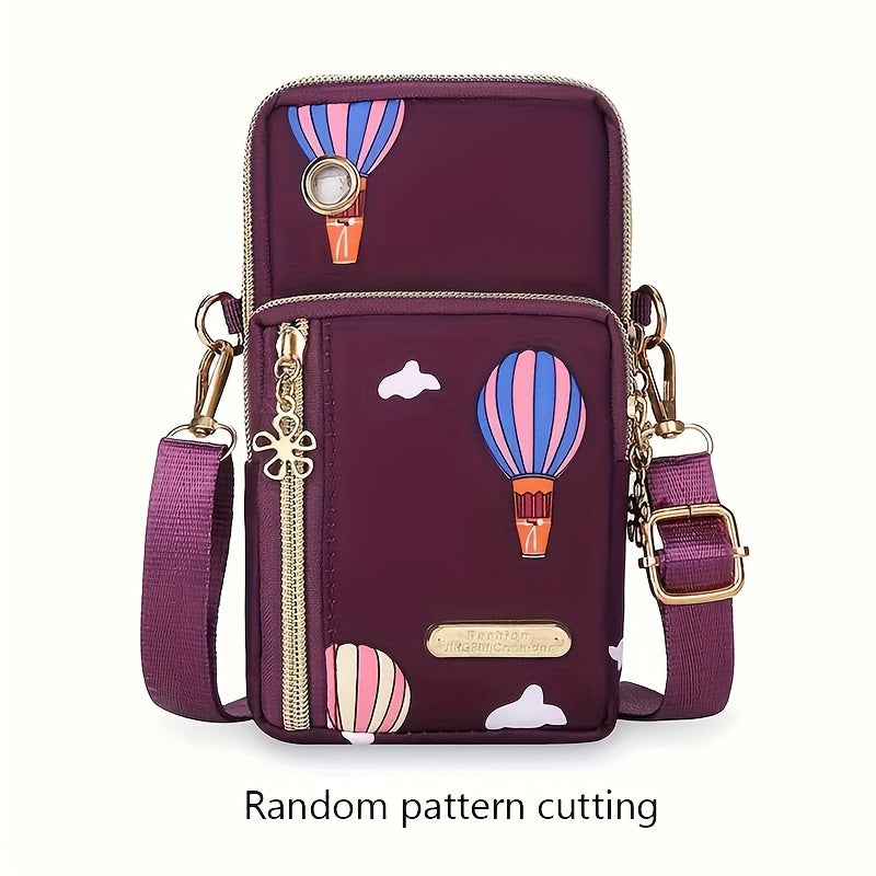 1pc Fashionable Mini Crossbody Bag, Lightweight Nylon Sports Arm Wallet with Adjustable Lanyard, Phone & Lipstick Pouch for Active Women