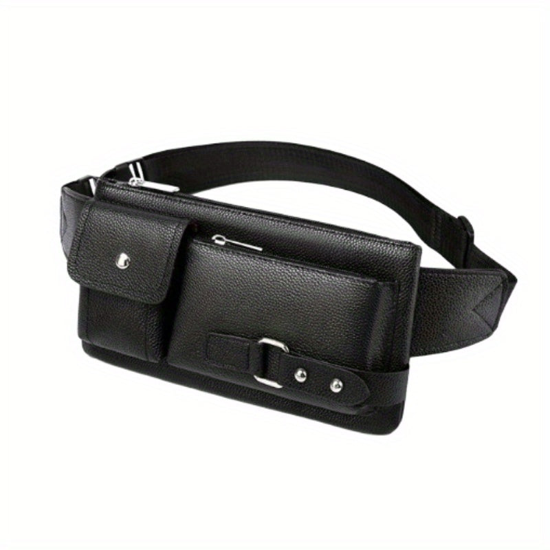 1pc Men’s Sling Bag, Multi-Functional Crossbody Chest Pack with Adjustable Strap, Zippered Compartments & Snap Button Closure for Outdoor Sports, Business Casual, and Everyday Use, Everyday Sling Pack | Casual Accessory | Functional Design