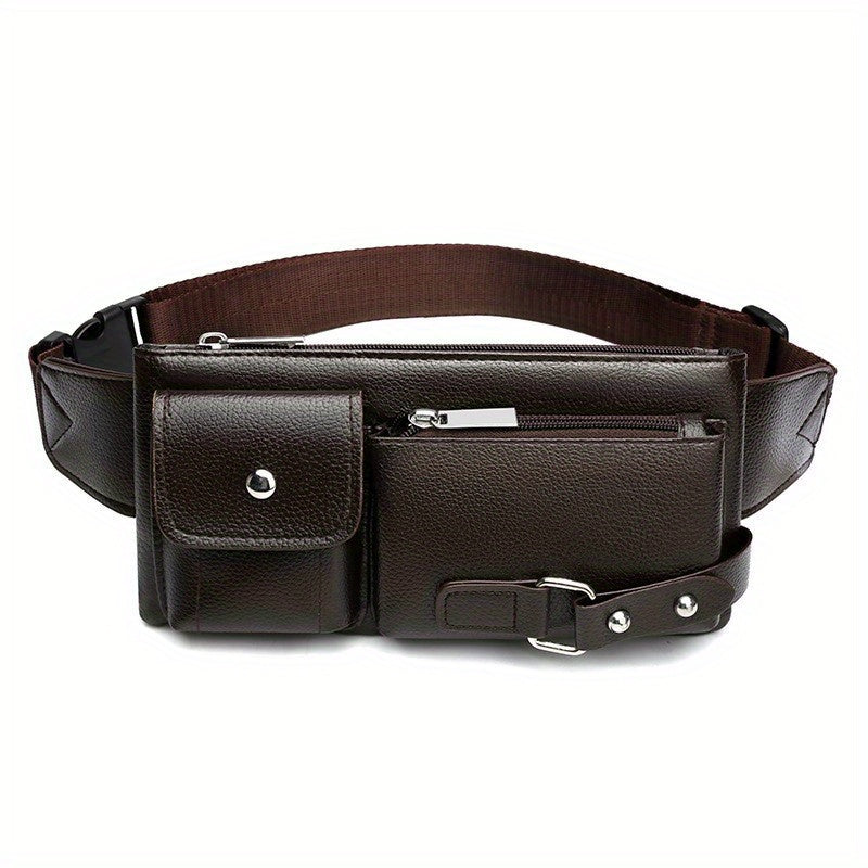1pc Men’s Sling Bag, Multi-Functional Crossbody Chest Pack with Adjustable Strap, Zippered Compartments & Snap Button Closure for Outdoor Sports, Business Casual, and Everyday Use, Everyday Sling Pack | Casual Accessory | Functional Design