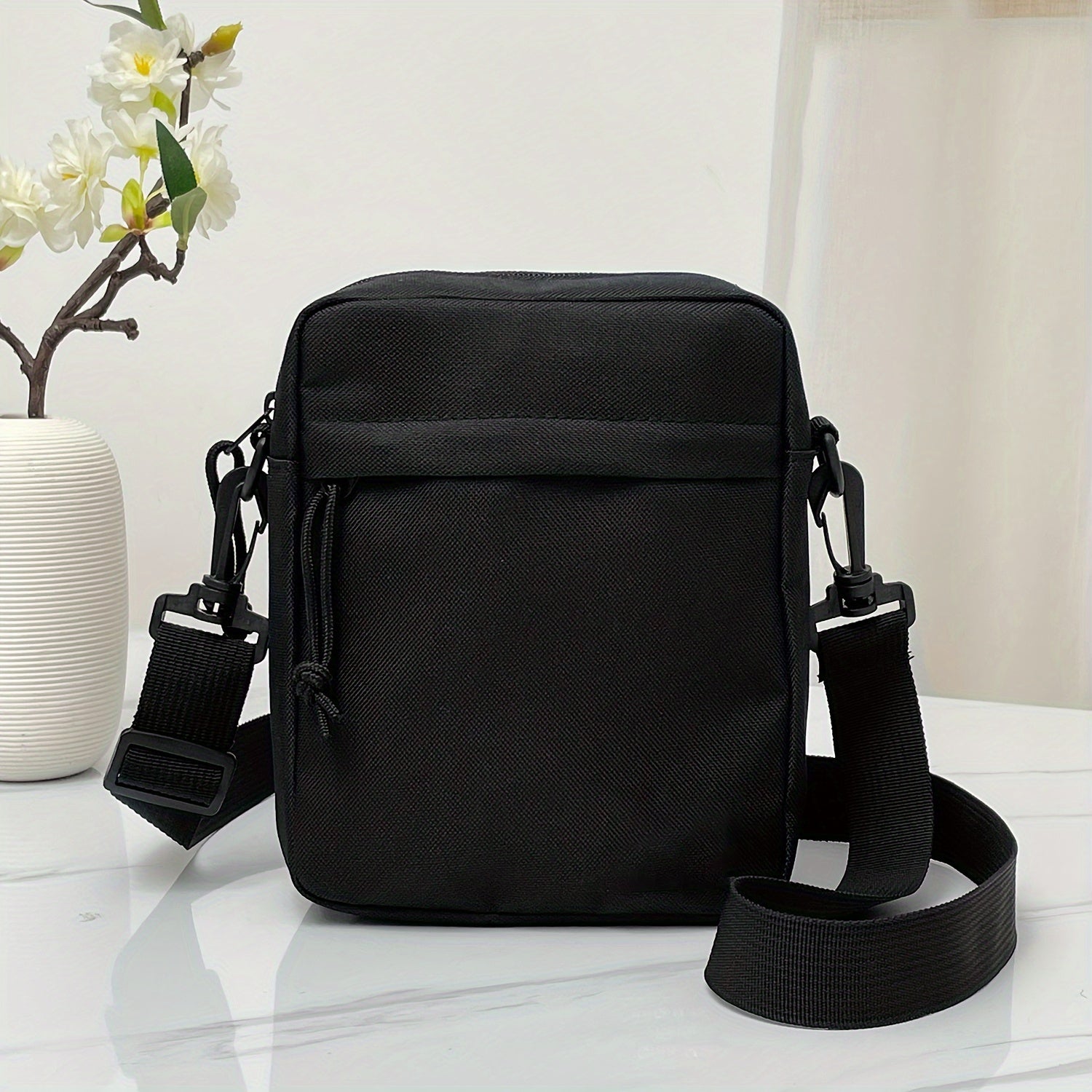 1pc Preppy Style Nylon Crossbody Sling Bag for Men - Lightweight, Adjustable Shoulder Strap, Buckle Closure, Unlined Spacious Compartment - Ideal for Casual Everyday & Going Out