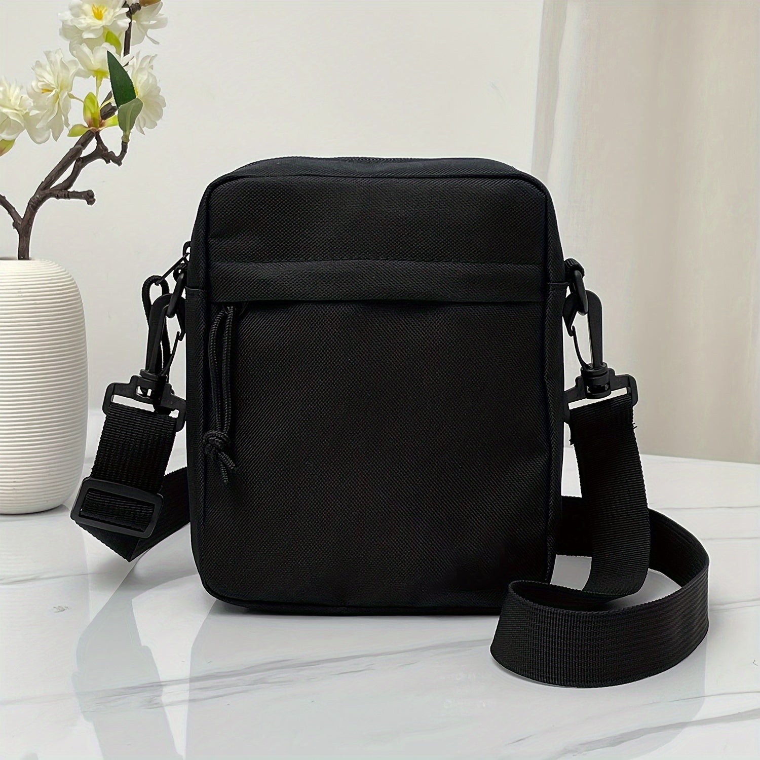 1pc Preppy Style Nylon Crossbody Sling Bag for Men - Lightweight, Adjustable Shoulder Strap, Buckle Closure, Unlined Spacious Compartment - Ideal for Casual Everyday & Going Out