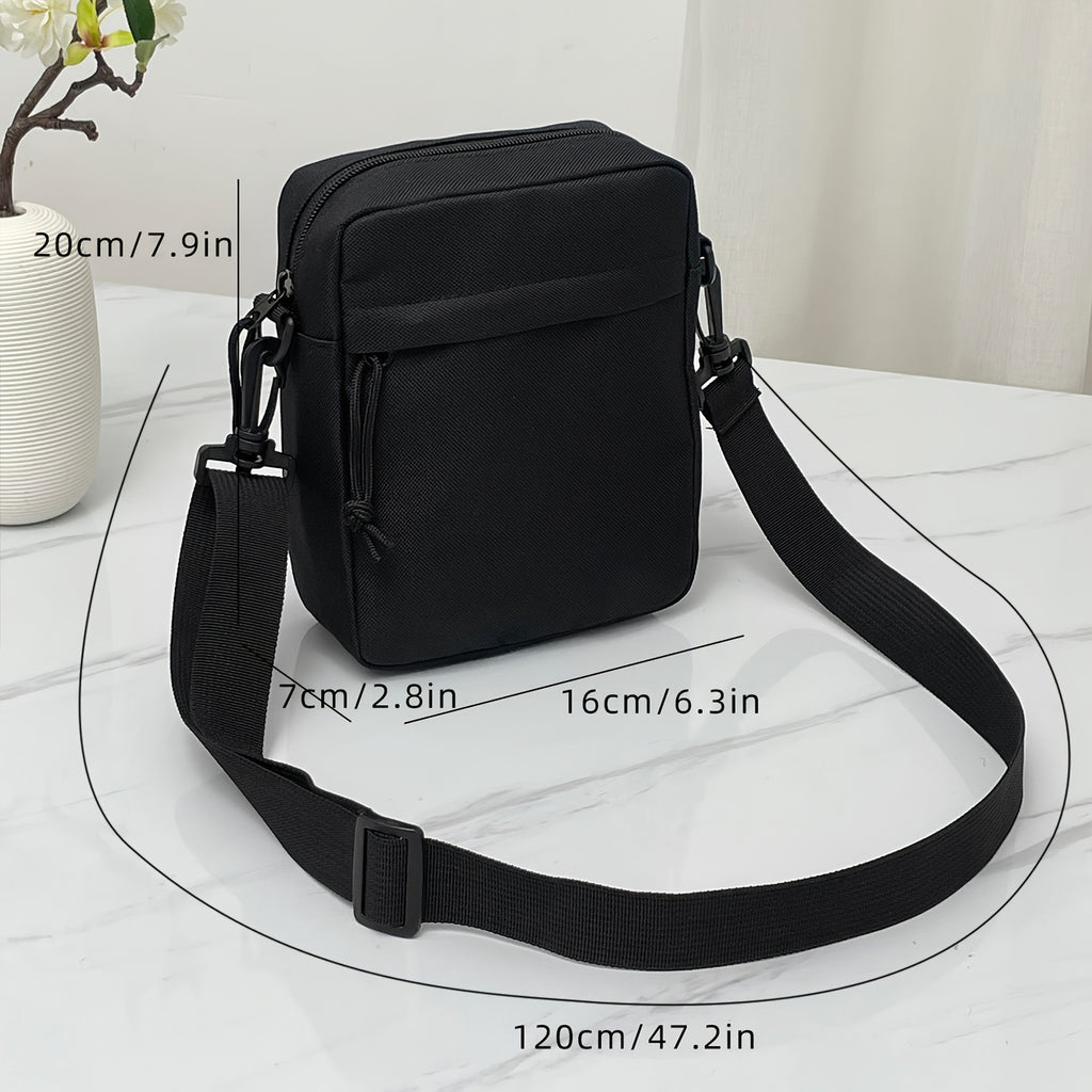 1pc Preppy Style Nylon Crossbody Sling Bag for Men - Lightweight, Adjustable Shoulder Strap, Buckle Closure, Unlined Spacious Compartment - Ideal for Casual Everyday & Going Out