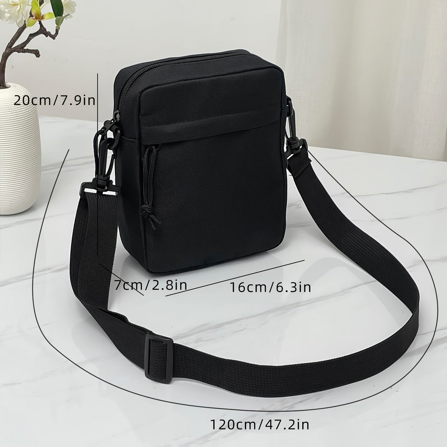 1pc Preppy Style Nylon Crossbody Sling Bag for Men - Lightweight, Adjustable Shoulder Strap, Buckle Closure, Unlined Spacious Compartment - Ideal for Casual Everyday & Going Out