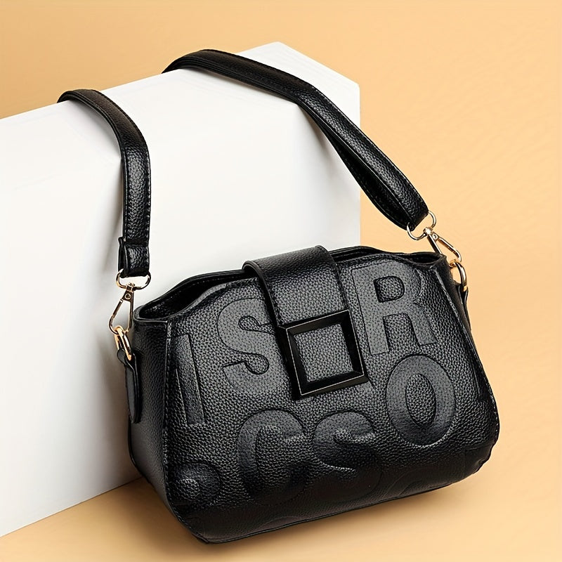 1pc Weiduola Women's Crossbody Bag with Letter Print, Adjustable Strap & Zipper Closure - Elegant Multi-Layer Design for Daily Use, Casual & Formal Occasions