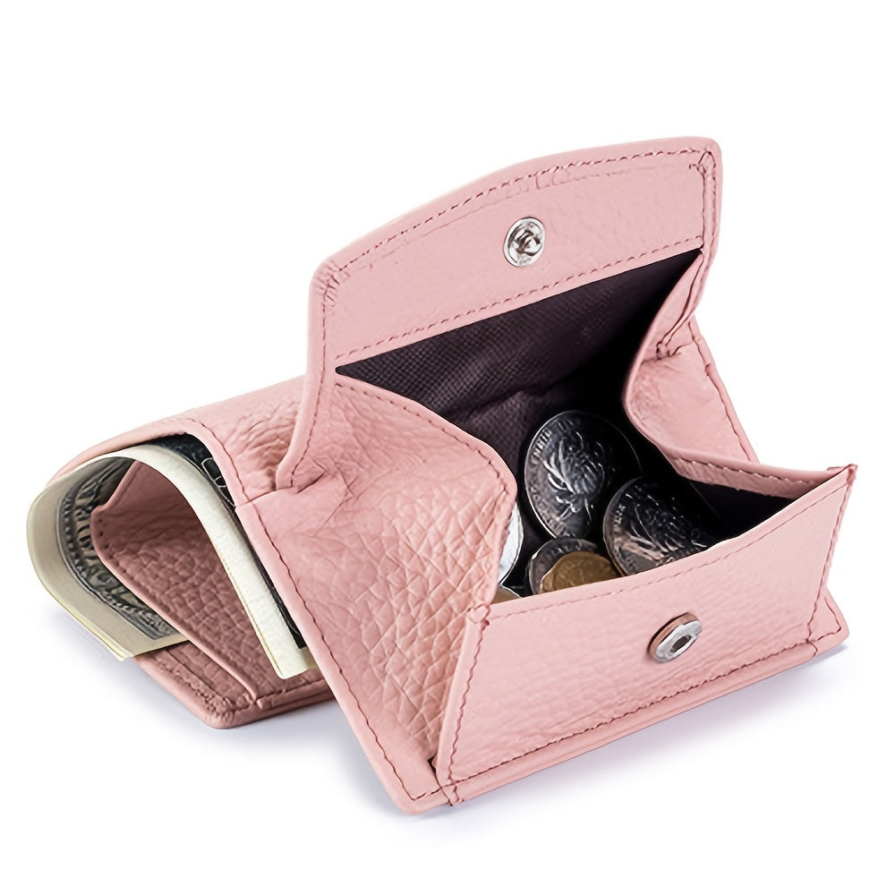 1pc Americana Style Synthetic Leather Wallet for Women, RFID Blocking, Slim Coin Purse with Snap Closure, Polyester Lined, Wet Wipe Clean, Card Holder Organizer