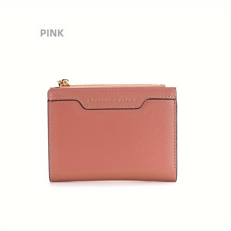 2024 Chic Women's Slim Wallet with Zipper - Multi-Functional, Ultra-Thin Card Holder in Multiple Colors