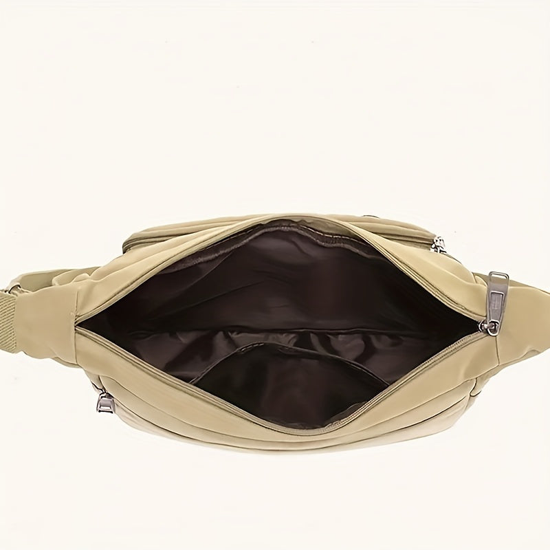 1pc Stylish Army Green Polyester Crossbody Bag - Adjustable Shoulder Strap, Retro Messenger Bag for Travel & Daily Use, Durable with Multiple Compartments, Perfect for Hiking & Outdoor Adventures, Hiking Gear