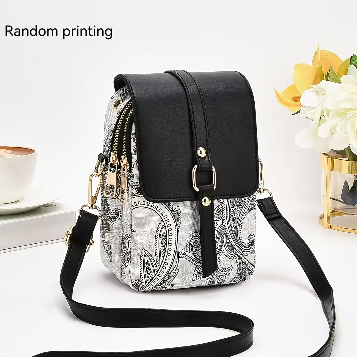 2024 New Small Multi-layer Mobile Phone Bag, High-end Light Luxury Print Single Shoulder Crossbody Bag for Women