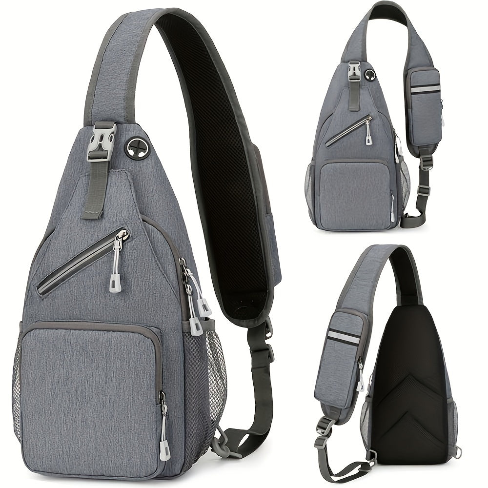 1pc High Quality Lightweight Crossbody Chest Bag for Men & Women, Large Capacity with Tablet Compartment, Adjustable Strap & Zipper Closure, Sporty Design for Outdoor Travel, Work, Hiking - Multiple Colors (Floral, Solid, Gradient), Durable Polyester Bag