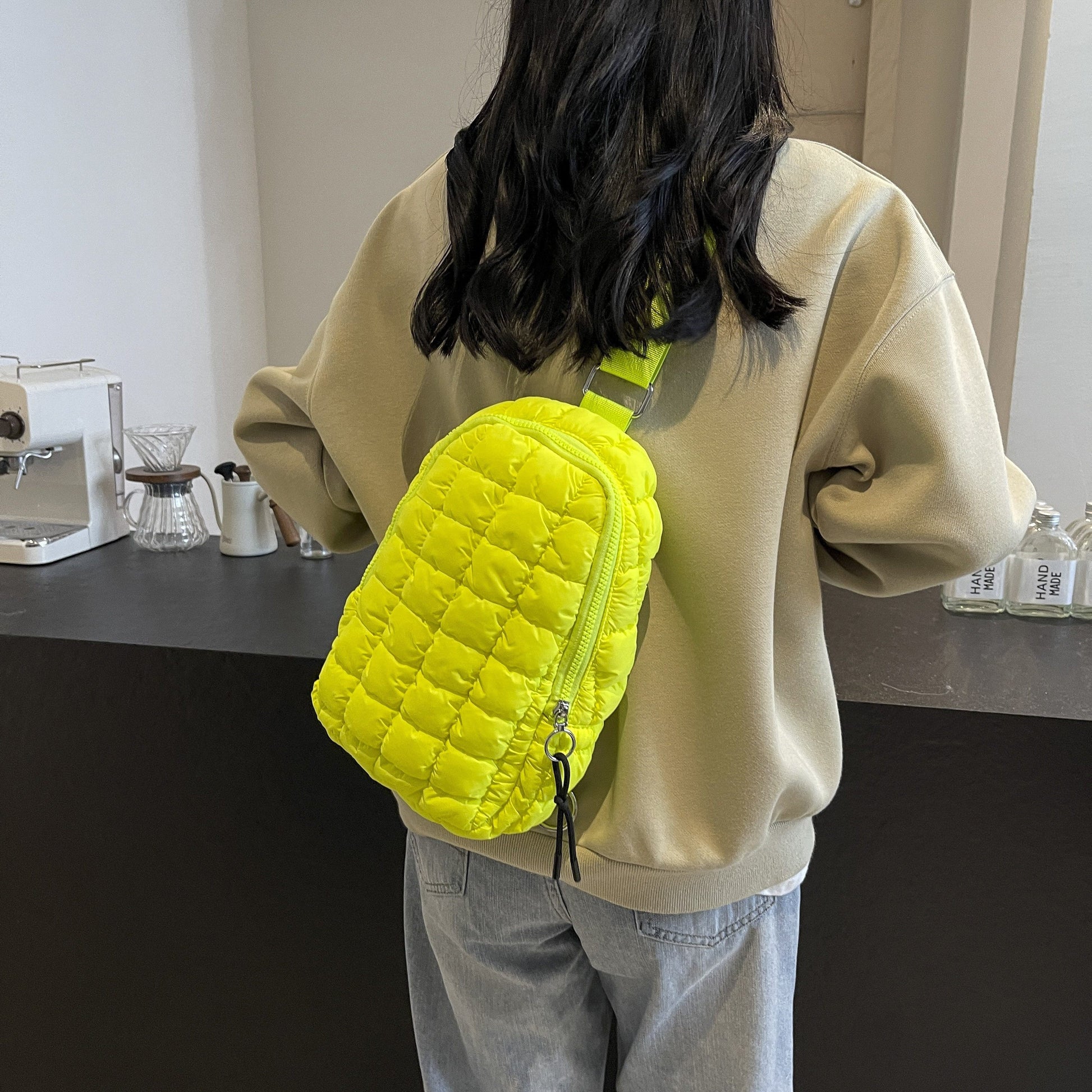 1pc new fashionable multi-color filled casual embroidery plaid single shoulder diagonal cross bag, Women's fashionable simple commuting single shoulder travel makeup handbag with large capacity