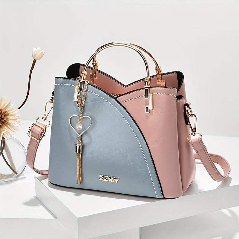 2025 New Fashion Color Block Small Size Women's Shoulder Bag Crossbody Handbag