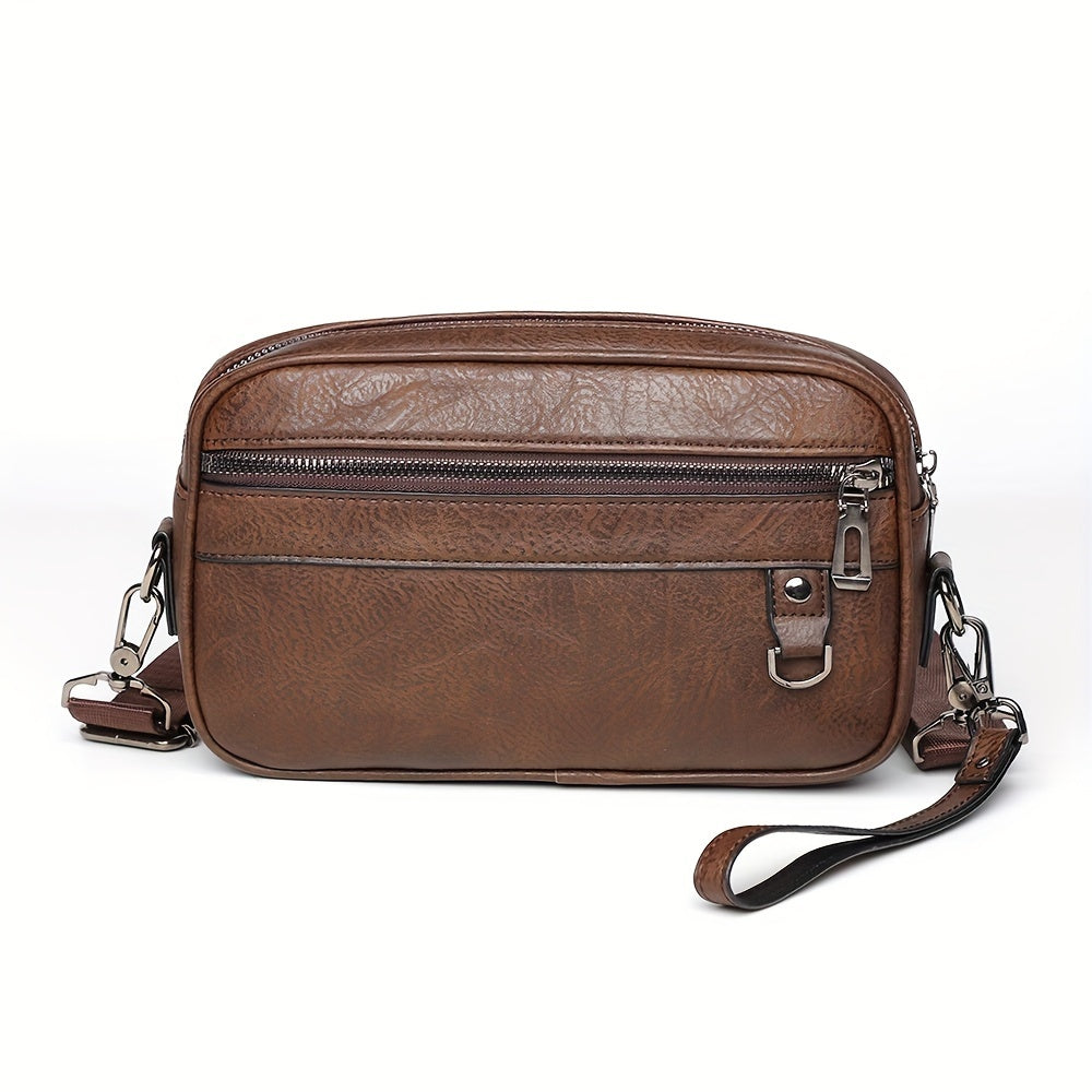 1pc Men's PU Casual Diagonal Shoulder Bag Handbag Suitable For Daily Use