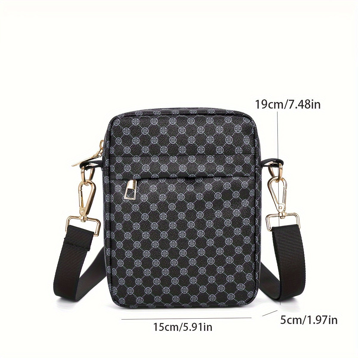 1pc Men's Mini Checkered Print PU Square Bag - Portable Crossbody Bag - For School, Work, Shopping, Travel - Suitable for Men - Perfect Gift for Students & Professionals