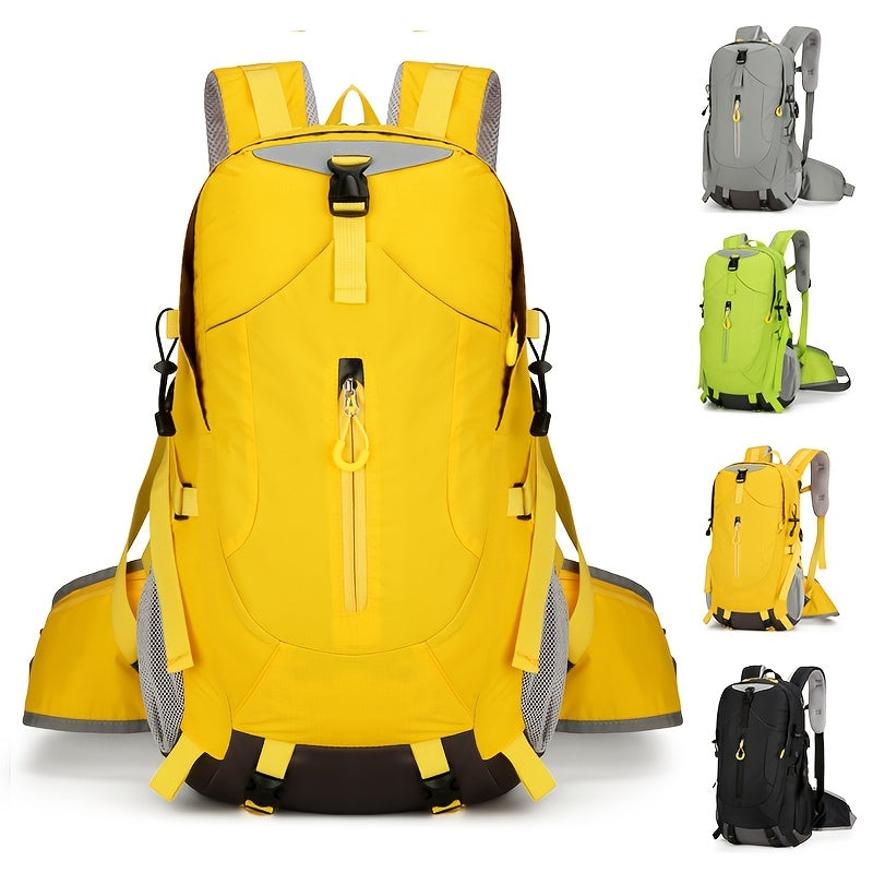 2025 New Arrival Large Capacity Lightweight Hiking Backpack for Men & Women - Durable Softshell Travel Backpack with Adjustable Chest Straps, Multiple Pockets & Ergonomic Design for Outdoor Camping, Business Trips (Yellow), Sleek Design | Breathable Mesh