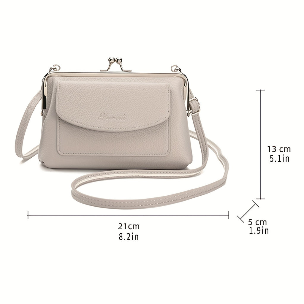 Elegant Beige Women's Crossbody Bag - Large Capacity Shoulder Purse with Adjustable Strap, Flap Closure & Polyester Lining, Perfect for Casual or Evening Outfits