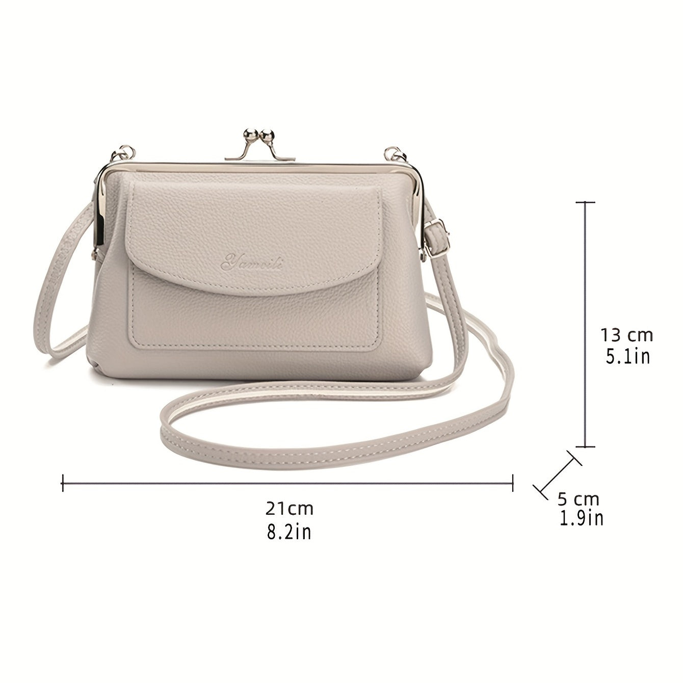 Elegant Beige Women's Crossbody Bag - Large Capacity Shoulder Purse with Adjustable Strap, Flap Closure & Polyester Lining, Perfect for Casual or Evening Outfits