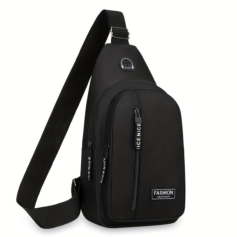1pc Lightweight Men's Crossbody Bag, Hiking Multipurpose Chest Sling Bag