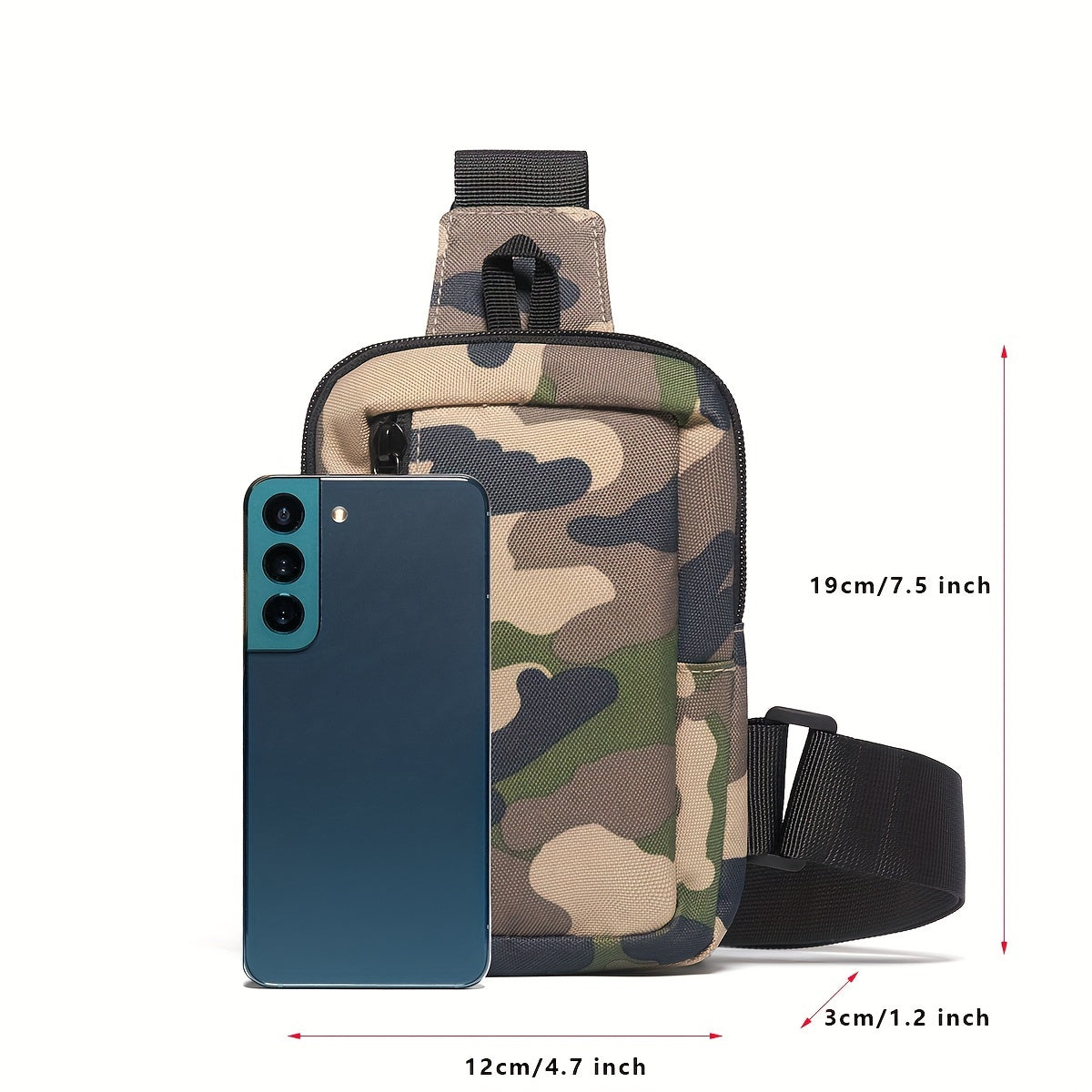 1pc Men's Camouflage Small Crossbody Bag, Lightweight Satchel Shoulder Bag For Traveling And Hiking (Prints Randomized)