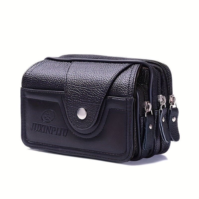 1pc Men‘S Business Crossbody Belt Phone Pouch, Casual Style Multi-Function Waist Bag for Middle-Aged And Elderly