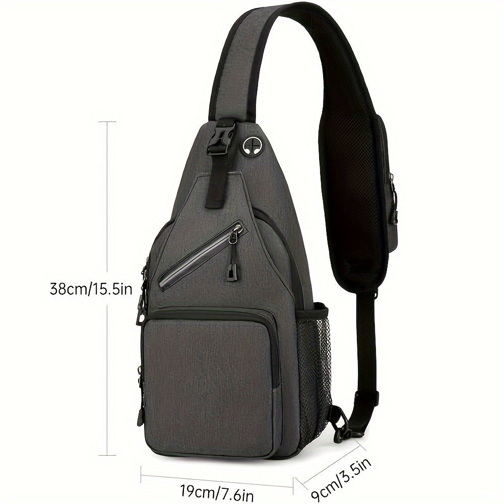 1pc Single Shoulder Bag for Men And Women, Multi-purpose Large Capacity Multi-layer Cross Body Bag with Earphone Cable Hole, Suitable for Outdoor Travel And Work