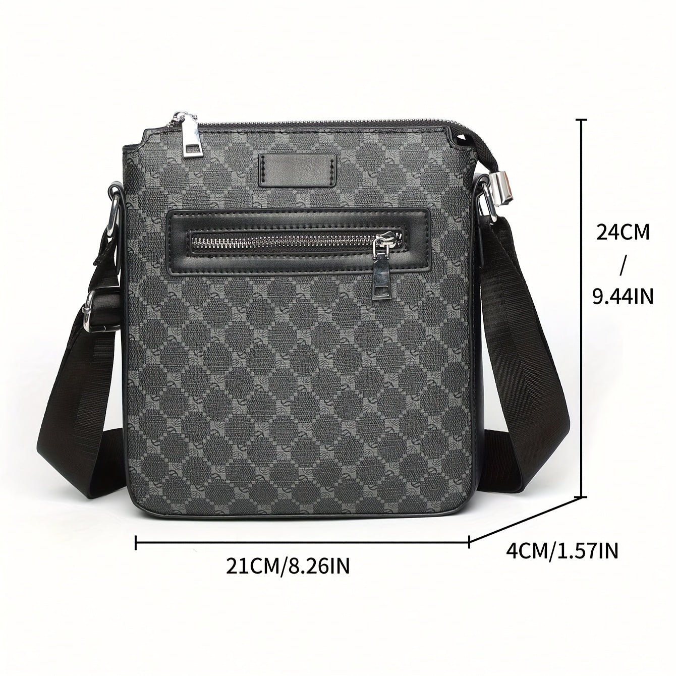 1pc Sleek Mens Business Messenger Bag - Durable, Compact Single-Shoulder Bag for Work & Daily Use