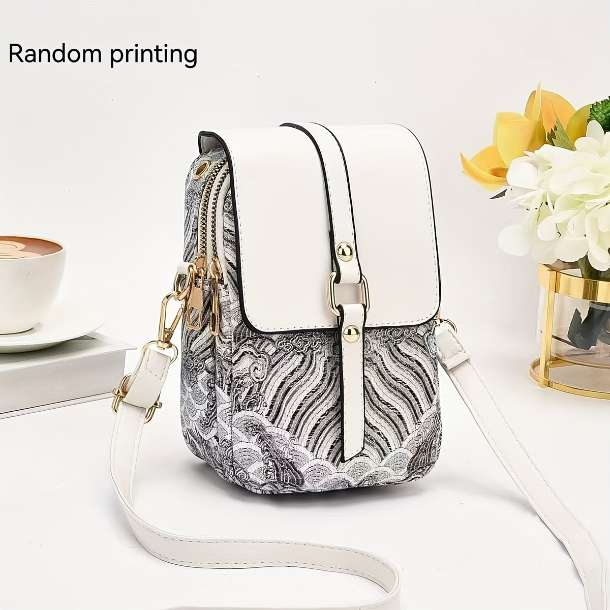 2024 New Small Multi-layer Mobile Phone Bag, High-end Light Luxury Print Single Shoulder Crossbody Bag for Women