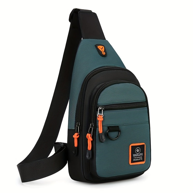 1pc Ultra-Durable Wear-Resistant Chest Bag - Compact, Lightweight, Portable, and Spacious Oxford Shoulder Bag for Outdoor Mountain Climbing, Riding, Travel, and Hiking - Small Three-Layer Design with Large Capacity and Adjustable Straps