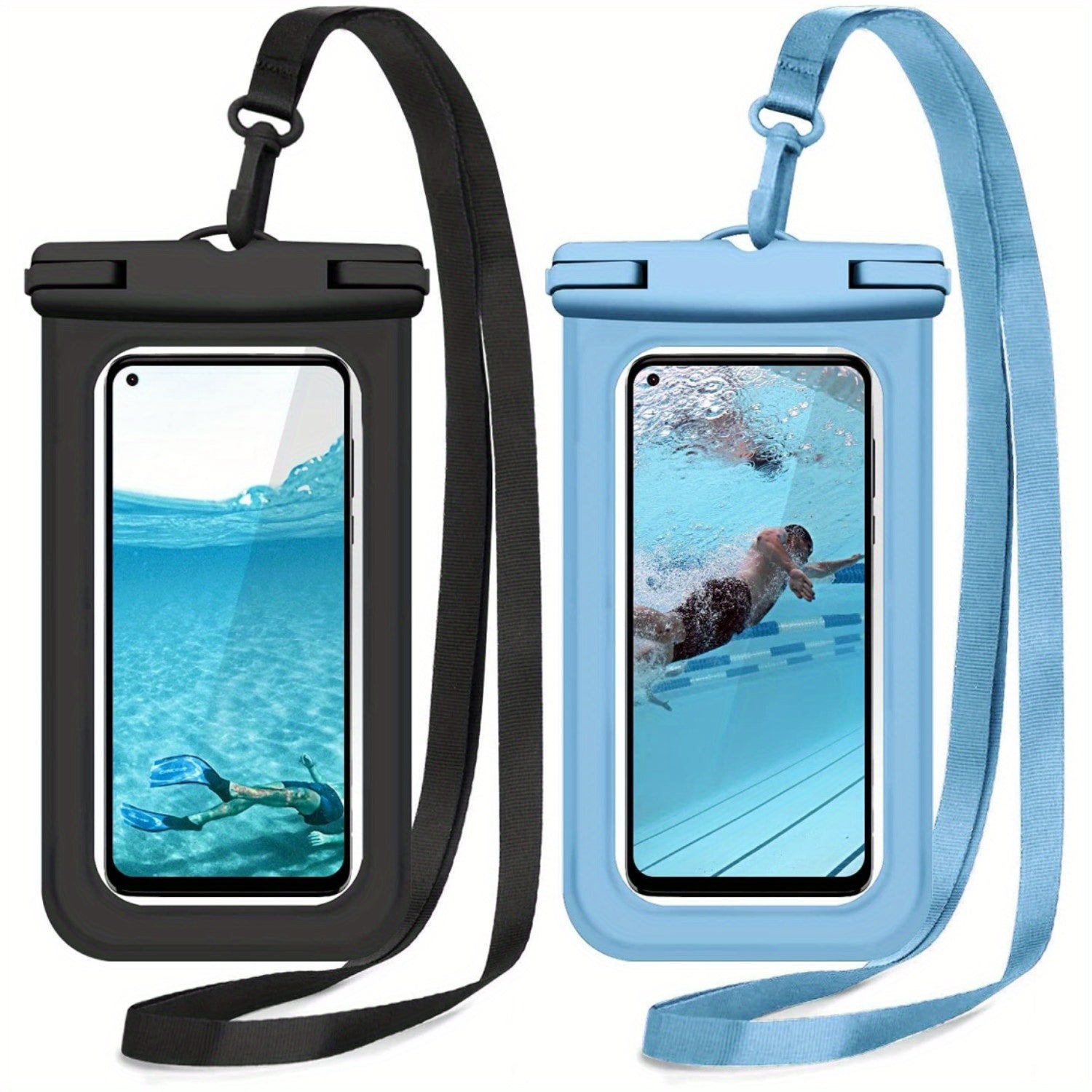 2 Universal Oversized Phone Cases, Smartphone Dry Bag, Ideal for Smartphones Under 17.78 cm, Perfect Accessory for Outdoor Water Sports