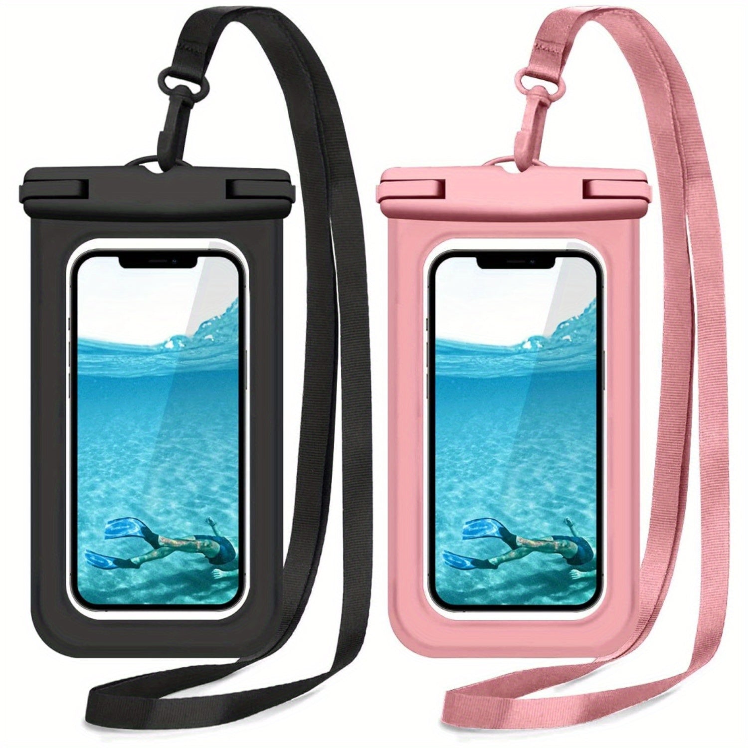 2 Universal Oversized Phone Cases, Smartphone Dry Bag, Ideal for Smartphones Under 17.78 cm, Perfect Accessory for Outdoor Water Sports