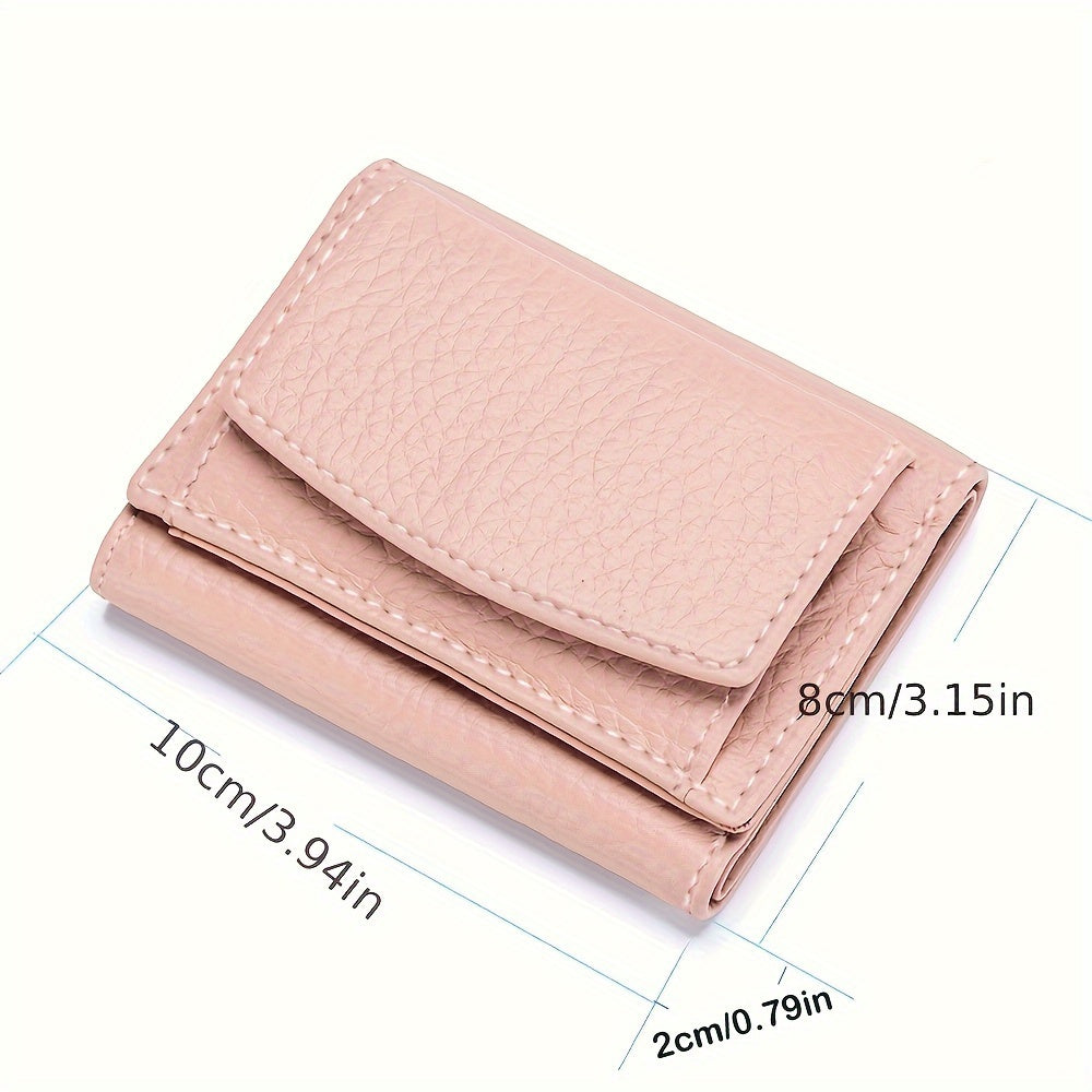 1pc Americana Style Synthetic Leather Wallet for Women, RFID Blocking, Slim Coin Purse with Snap Closure, Polyester Lined, Wet Wipe Clean, Card Holder Organizer