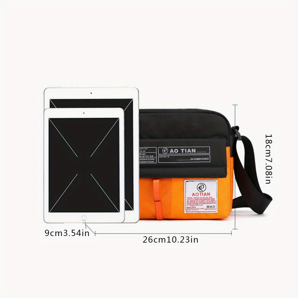1pc AOATIAN Fashion Sports Crossbody Bag for Men, Casual Oxford Cloth Shoulder Bag with Adjustable Strap, Zippered Pockets, Machine Washable, Daily Commute Camera Bag, Small Crossbody Bag