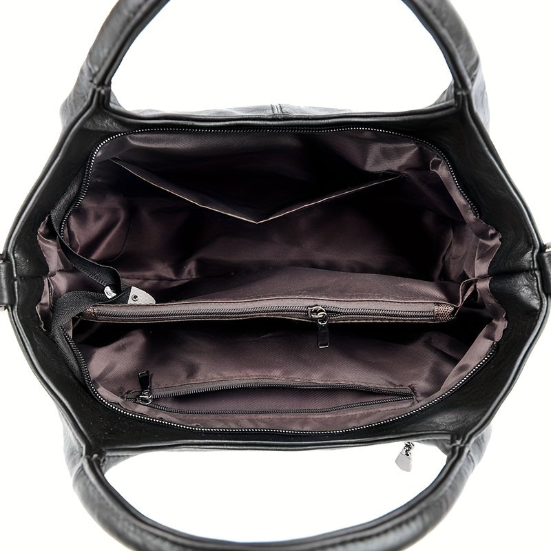 2025 Trendy Handbag, Fashionable Women's Shoulder Bag, Gift for Mom, Casual Crossbody Bag, Versatile Shopping Bag with Zip Closure, Synthetic Material Lining, Adjustable Strap, Edgeless Decoration, Multiple Colors Available